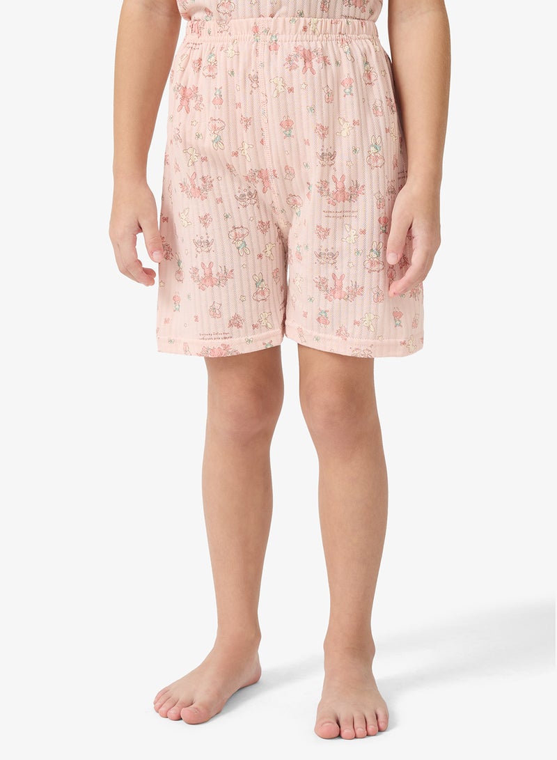 Pinata Pink Printed Ribbed Short Pyjamas - Image 4